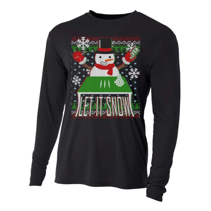 Ugly Christmas Sweater Let It Snow Frosty Snowman On Drugs Cooling Performance Long Sleeve Crew