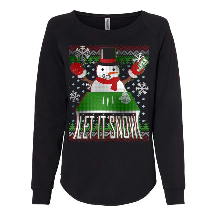 Ugly Christmas Sweater Let It Snow Frosty Snowman On Drugs Womens California Wash Sweatshirt