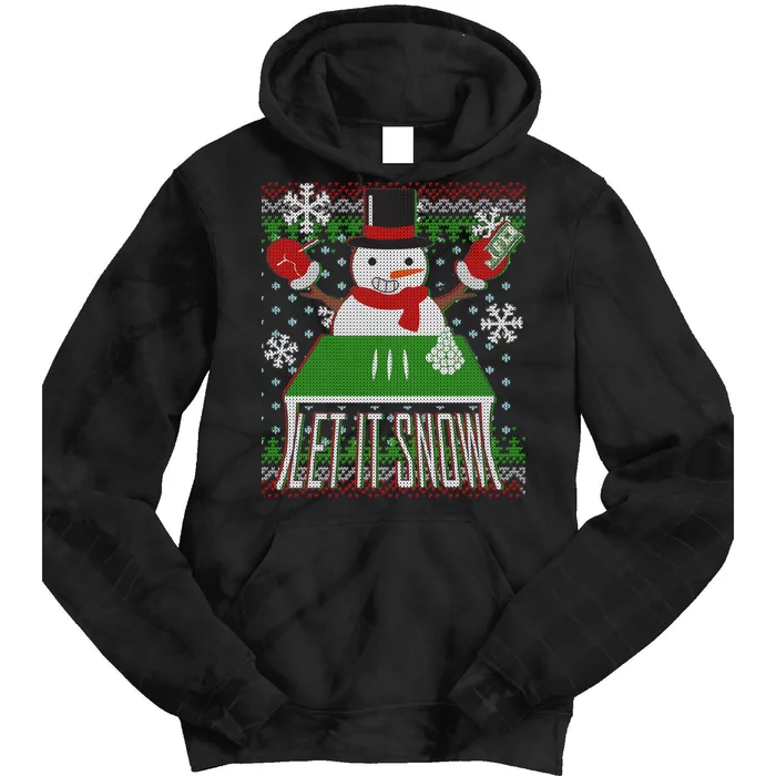 Ugly Christmas Sweater Let It Snow Frosty Snowman On Drugs Tie Dye Hoodie