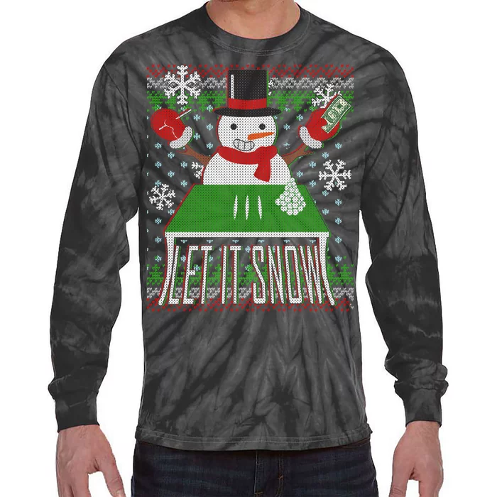 Ugly Christmas Sweater Let It Snow Frosty Snowman On Drugs Tie-Dye Long Sleeve Shirt