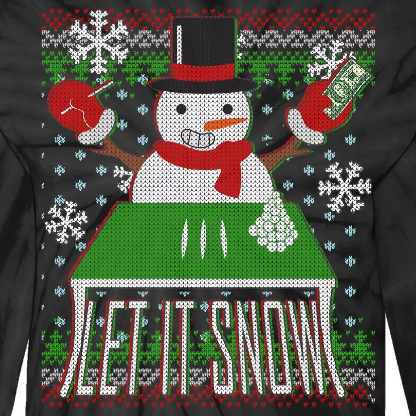 Ugly Christmas Sweater Let It Snow Frosty Snowman On Drugs Tie-Dye Long Sleeve Shirt