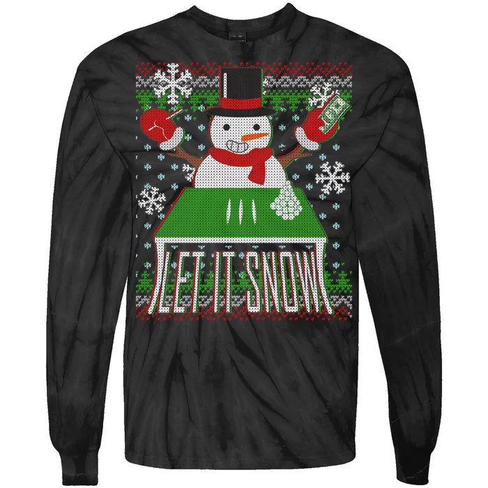 Ugly Christmas Sweater Let It Snow Frosty Snowman On Drugs Tie-Dye Long Sleeve Shirt