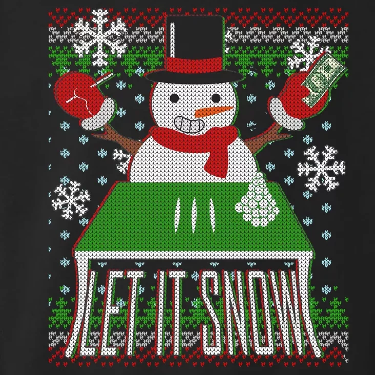 Ugly Christmas Sweater Let It Snow Frosty Snowman On Drugs Toddler Hoodie