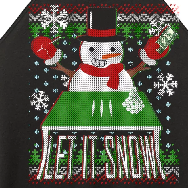 Ugly Christmas Sweater Let It Snow Frosty Snowman On Drugs Women’s Perfect Tri Rocker Tank