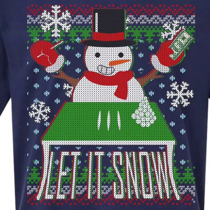 Ugly Christmas Sweater Let It Snow Frosty Snowman On Drugs Sueded Cloud Jersey T-Shirt