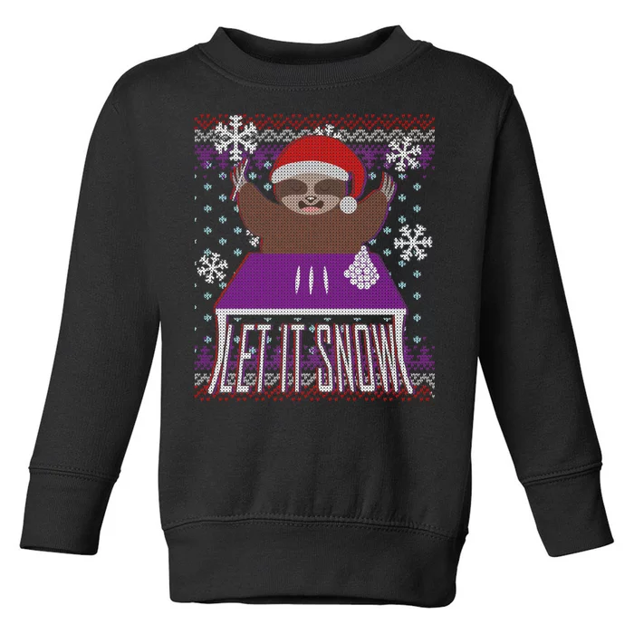 Ugly Christmas Sweater Let It Snow Sloth On Drugs Toddler Sweatshirt