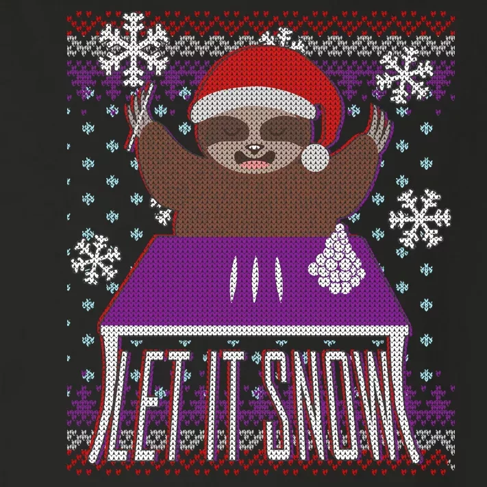 Ugly Christmas Sweater Let It Snow Sloth On Drugs Toddler Long Sleeve Shirt