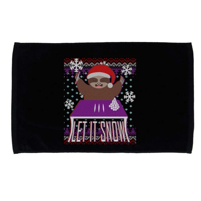 Ugly Christmas Sweater Let It Snow Sloth On Drugs Microfiber Hand Towel