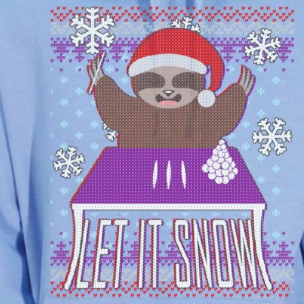 Ugly Christmas Sweater Let It Snow Sloth On Drugs Unisex Surf Hoodie