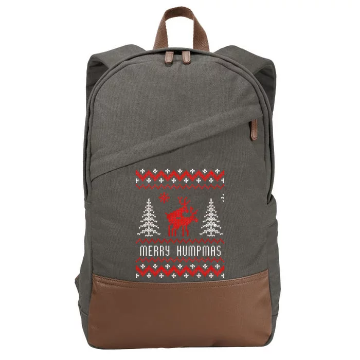 Ugly Christmas Sweater Merry Humpmas Reindeer Cotton Canvas Backpack