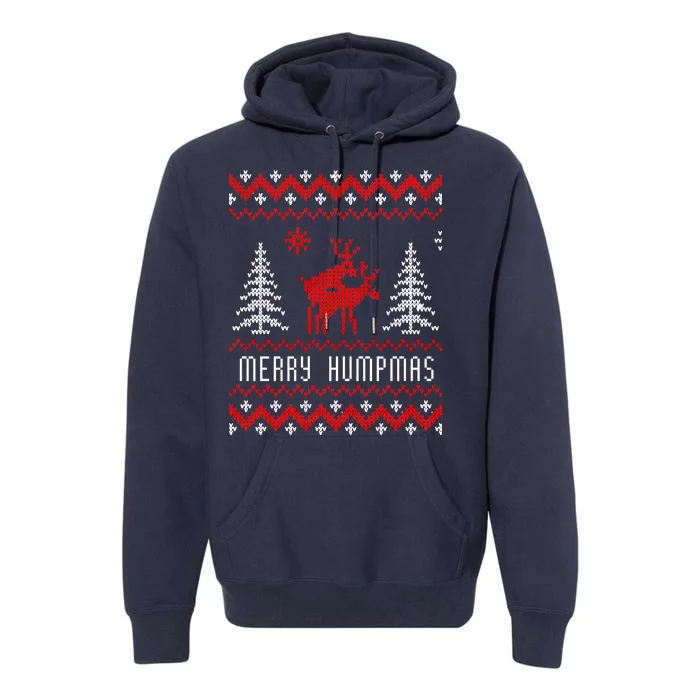 Ugly Christmas Sweater Merry Humpmas Reindeer Premium Hoodie