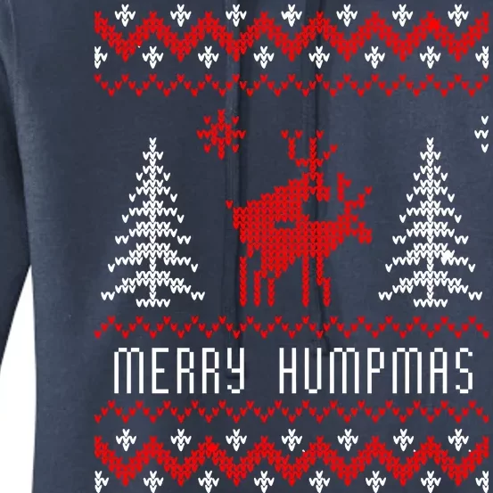 Ugly Christmas Sweater Merry Humpmas Reindeer Women's Pullover Hoodie