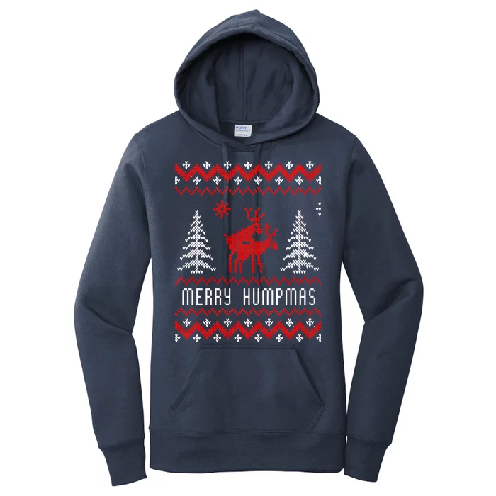 Ugly Christmas Sweater Merry Humpmas Reindeer Women's Pullover Hoodie