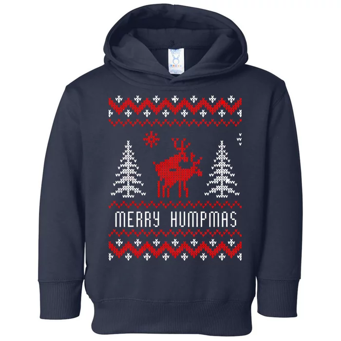 Ugly Christmas Sweater Merry Humpmas Reindeer Toddler Hoodie