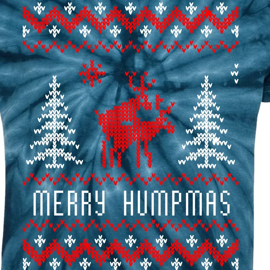 Ugly Christmas Sweater Merry Humpmas Reindeer Kids Tie-Dye T-Shirt