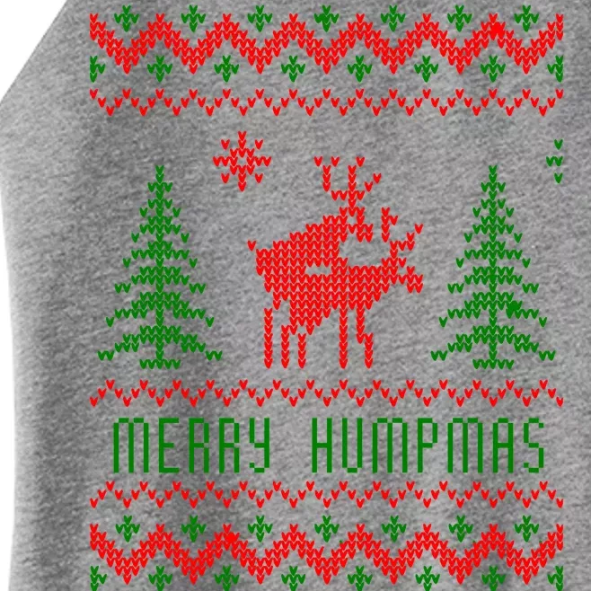 Ugly Christmas Sweater Merry Humpmas Reindeer Women’s Perfect Tri Rocker Tank