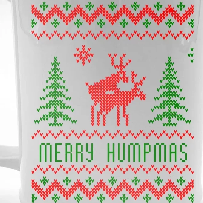 Ugly Christmas Sweater Merry Humpmas Reindeer Front & Back Beer Stein