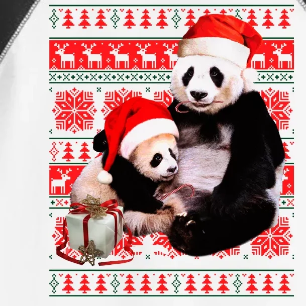 Ugly Christmas Sweater Panda Bears Toddler Fine Jersey T-Shirt