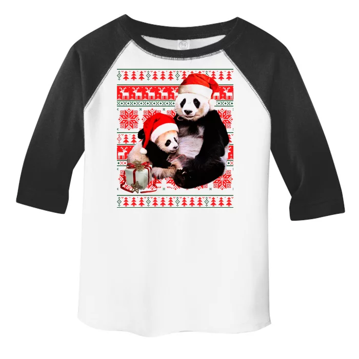 Ugly Christmas Sweater Panda Bears Toddler Fine Jersey T-Shirt