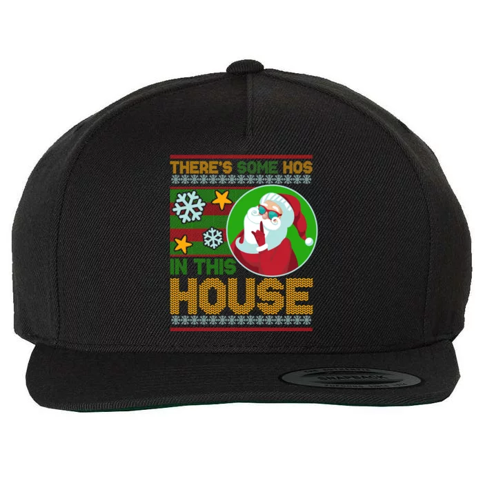 Ugly Christmas Sweater Santa Claus Hos In This House Wool Snapback Cap