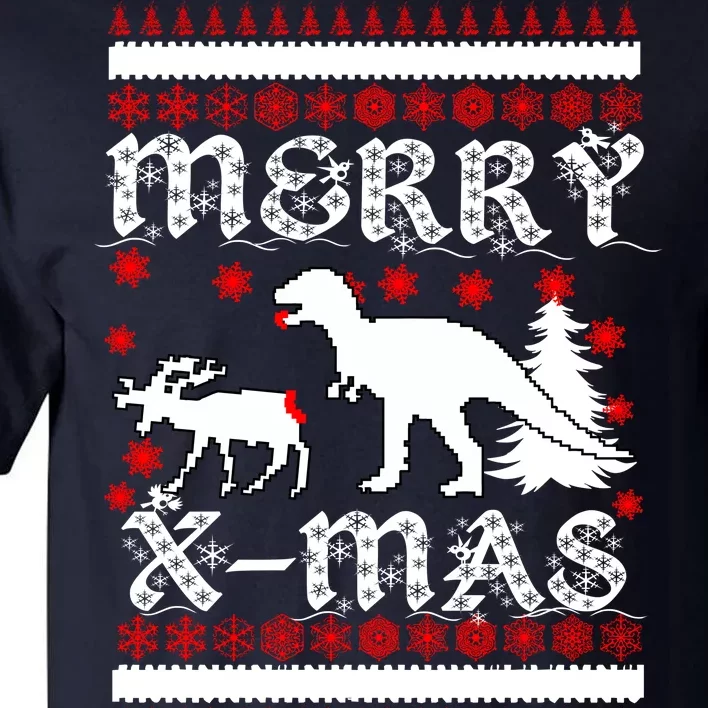 Ugly Christmas Sweater T-Rex Ate Reindeer Tall T-Shirt