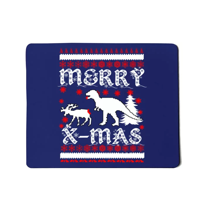 Ugly Christmas Sweater T-Rex Ate Reindeer Mousepad