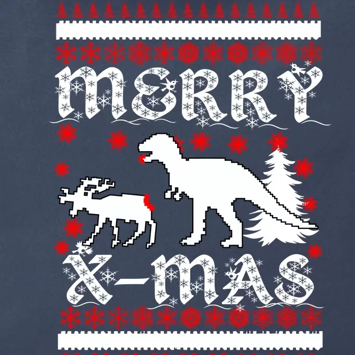 Ugly Christmas Sweater T-Rex Ate Reindeer Zip Tote Bag