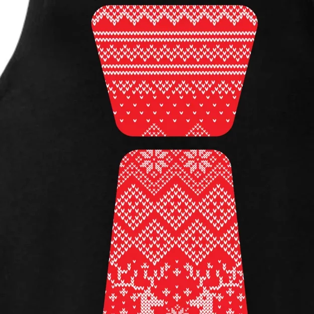 Ugly Christmas Sweater Tie Ladies Tri-Blend Wicking Tank