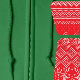 Ugly Christmas Sweater Tie Full Zip Hoodie