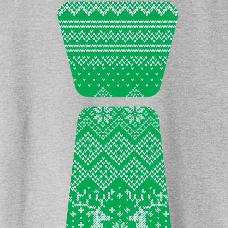 Ugly Christmas Sweater Tie Women's Crop Top Tee