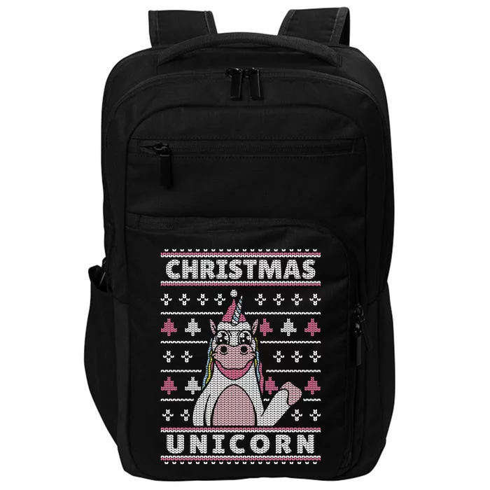 Ugly Christmas Sweater Unicorn Impact Tech Backpack