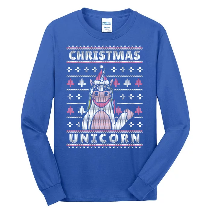 Ugly Christmas Sweater Unicorn Tall Long Sleeve T-Shirt