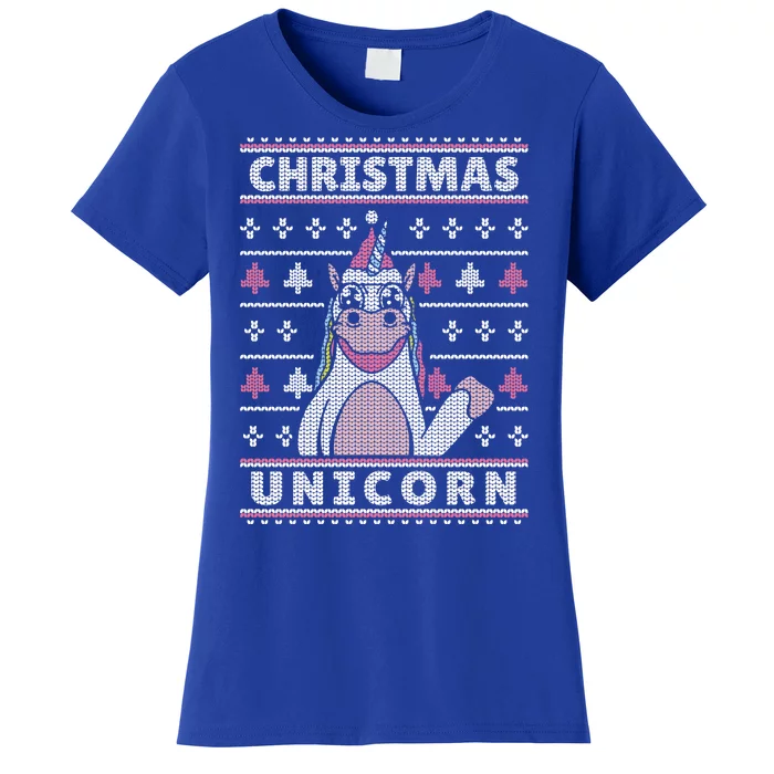 Ugly Christmas Sweater Unicorn Women's T-Shirt