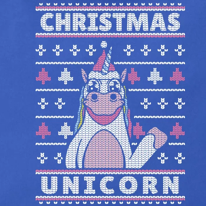 Ugly Christmas Sweater Unicorn Zip Tote Bag