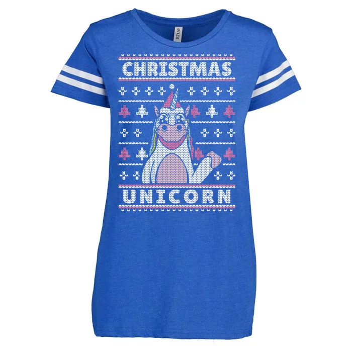 Ugly Christmas Sweater Unicorn Enza Ladies Jersey Football T-Shirt