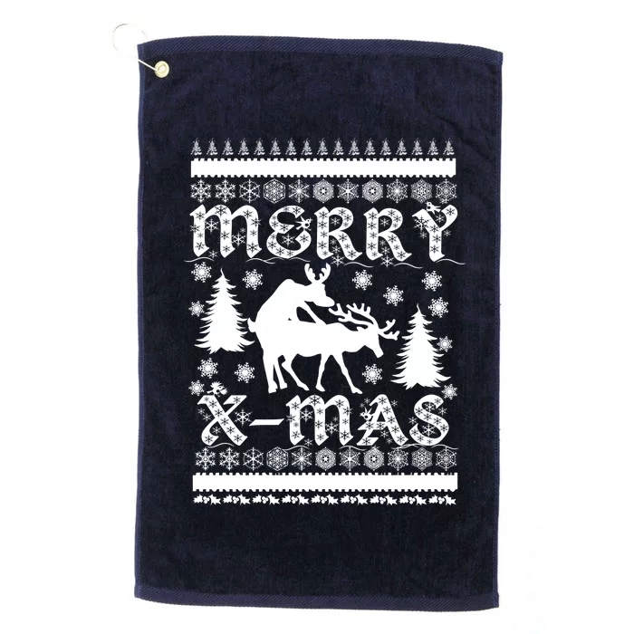 Ugly Christmas X-Mas Frisky Reindeer Humping Platinum Collection Golf Towel