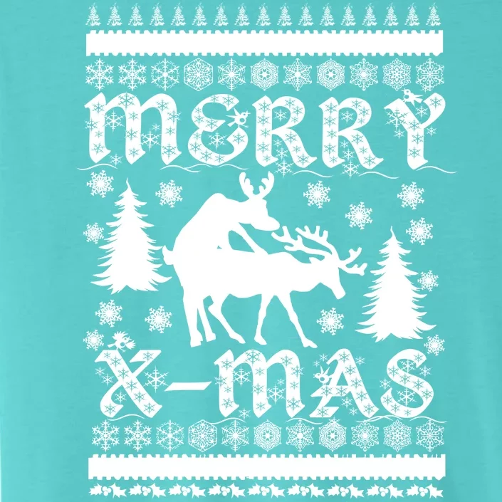 Ugly Christmas X-Mas Frisky Reindeer Humping ChromaSoft Performance T-Shirt