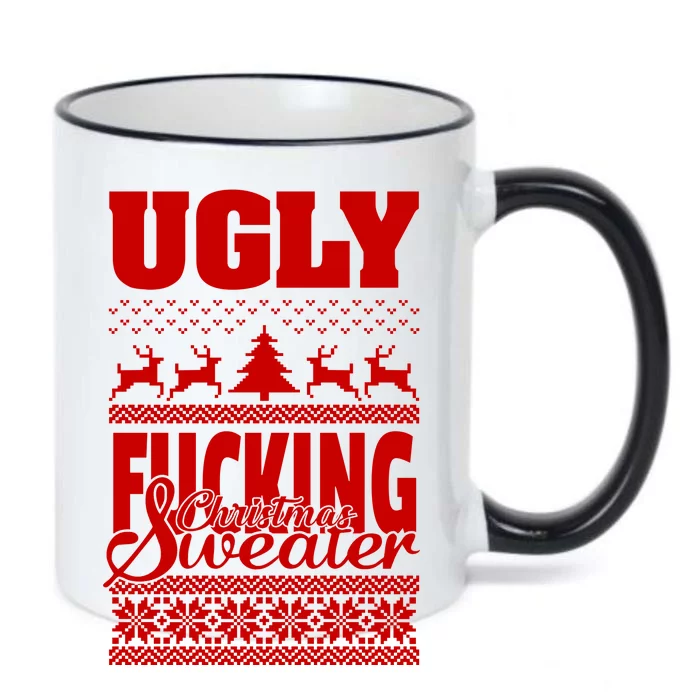 Ugly F-cking Christmas Sweater X-Mas Black Color Changing Mug