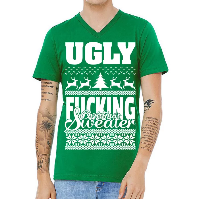 Ugly F-cking Christmas Sweater X-Mas V-Neck T-Shirt