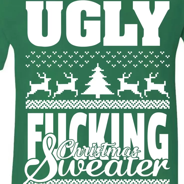 Ugly F-cking Christmas Sweater X-Mas V-Neck T-Shirt