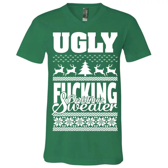 Ugly F-cking Christmas Sweater X-Mas V-Neck T-Shirt