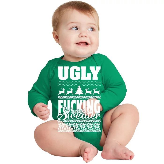 Ugly F-cking Christmas Sweater X-Mas Baby Long Sleeve Bodysuit