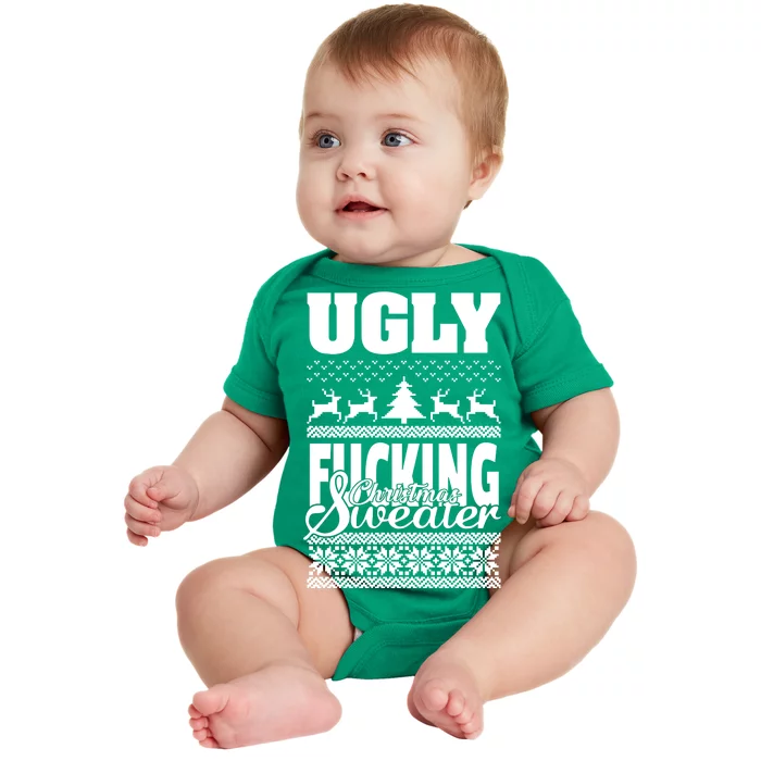 Ugly F-cking Christmas Sweater X-Mas Baby Bodysuit