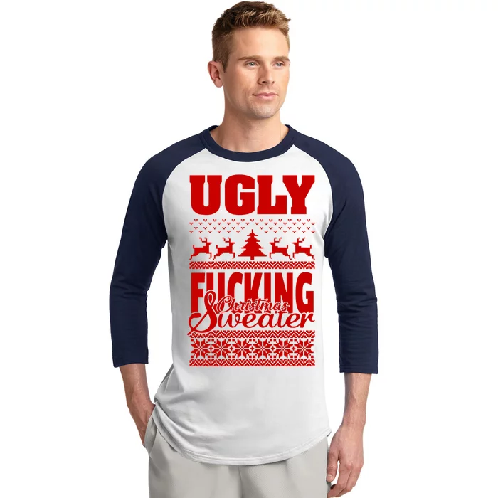 Ugly F-cking Christmas Sweater X-Mas Baseball Sleeve Shirt