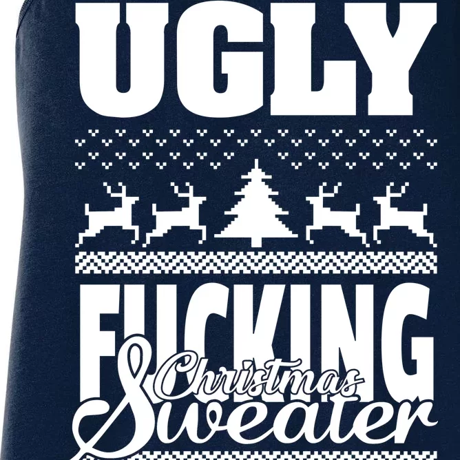 Ugly F-cking Christmas Sweater X-Mas Women's Racerback Tank