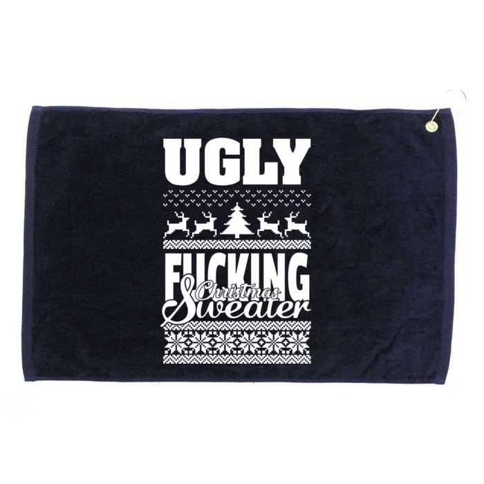 Ugly F-cking Christmas Sweater X-Mas Grommeted Golf Towel