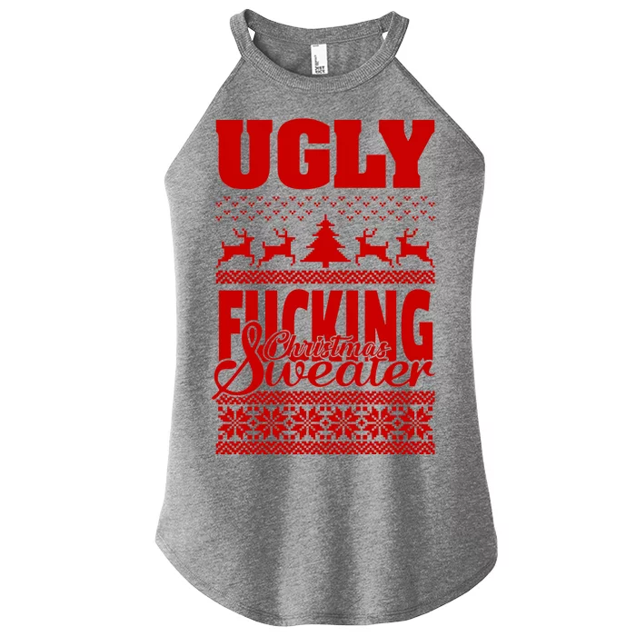 Ugly F-cking Christmas Sweater X-Mas Women’s Perfect Tri Rocker Tank