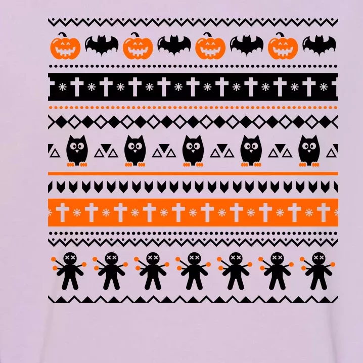 Ugly Halloween Sweater Black Cat Pumpkin Garment-Dyed Sweatshirt