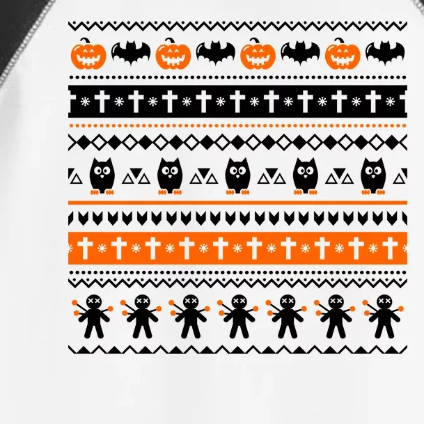 Ugly Halloween Sweater Black Cat Pumpkin Toddler Fine Jersey T-Shirt