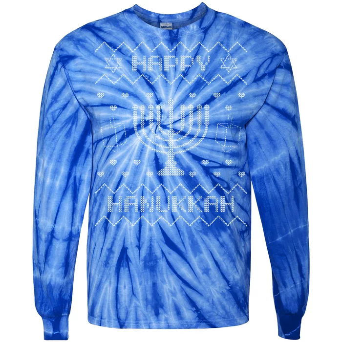 Ugly Hanukkah Sweater Tie-Dye Long Sleeve Shirt